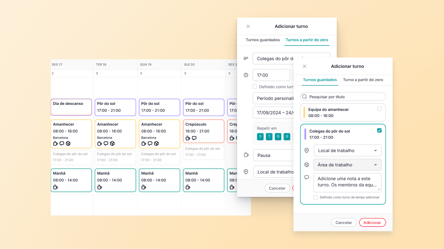 Experimente um planejamento de turnos mais inteligente