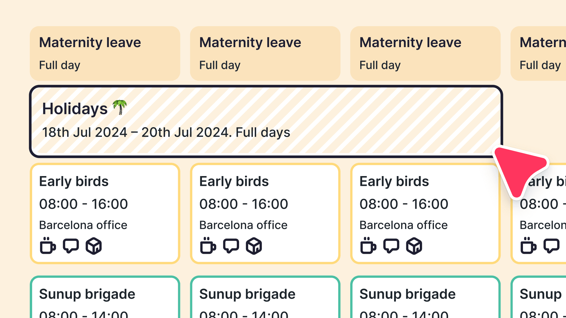 Sincronize ausências e turnos, economize horas de planejamento