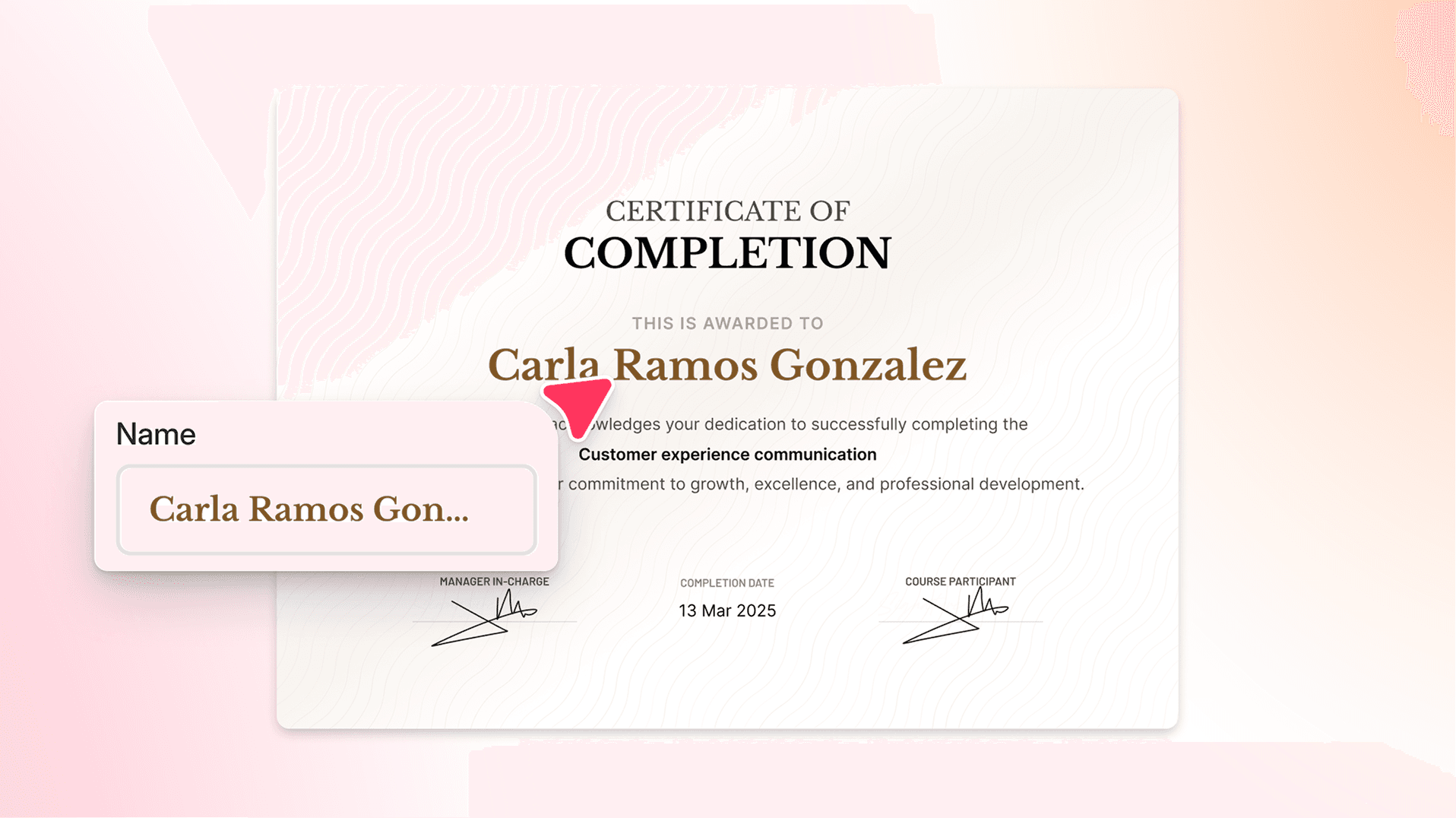 Crie certificados de treinamento direto da Factorial
