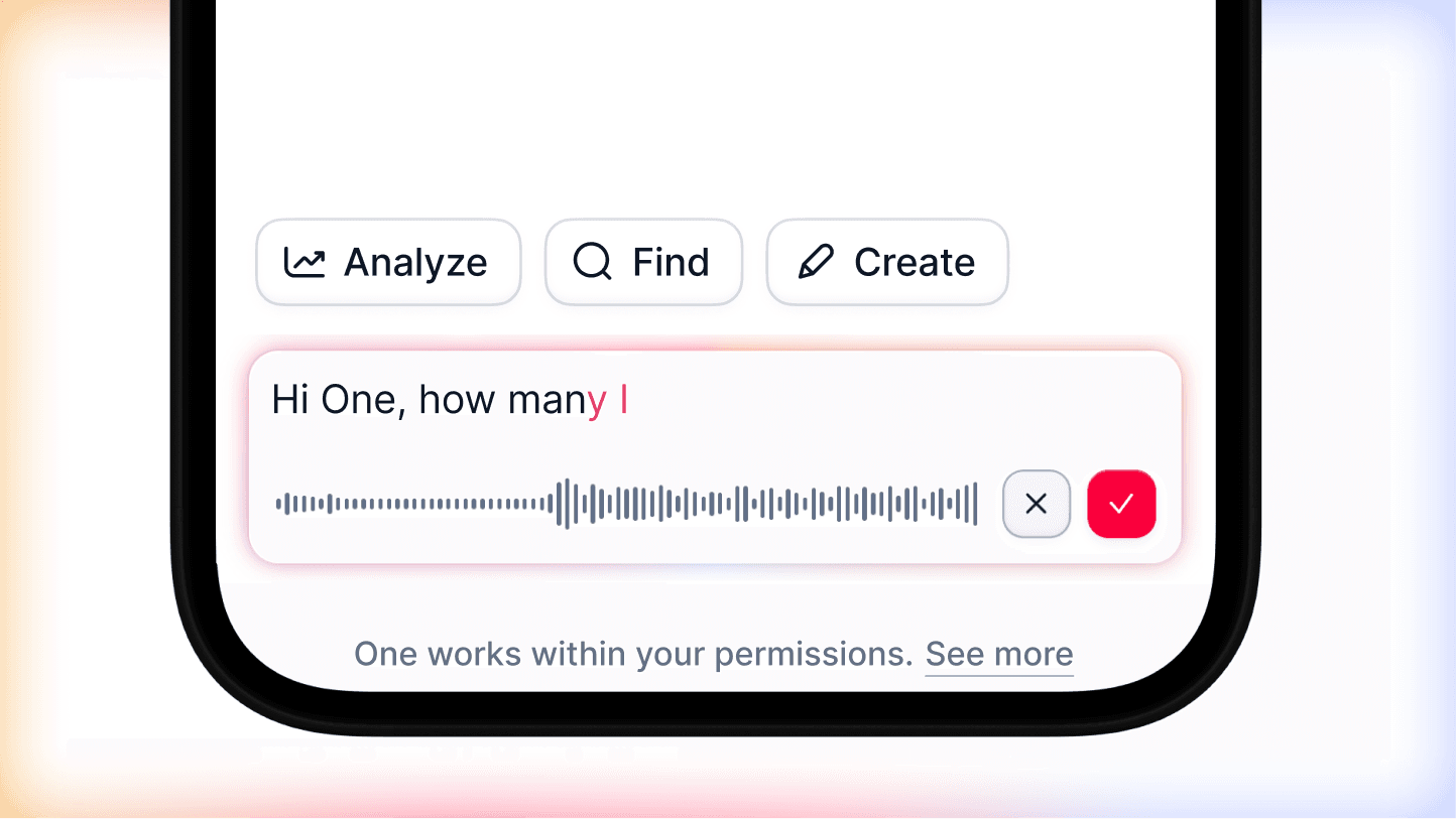 Pare de digitar — fale com o One